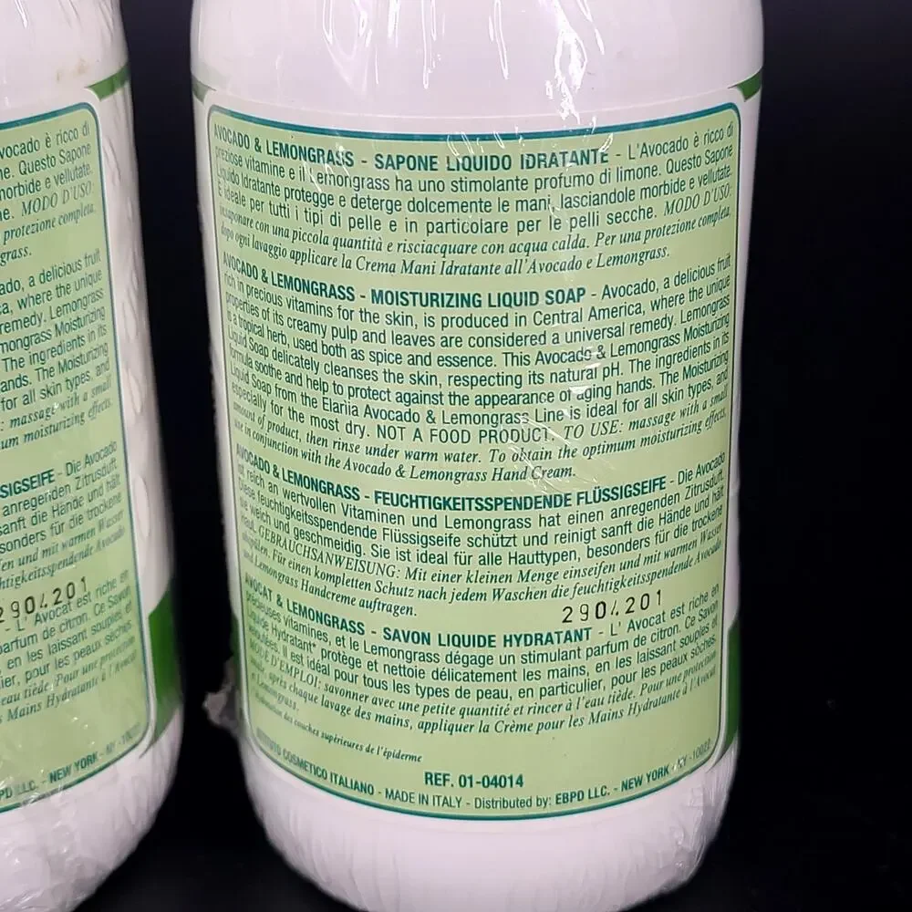 Elariia San Pellegrino Avocado & Lemongrass Moisturizing Liquid Hand Soap x 2